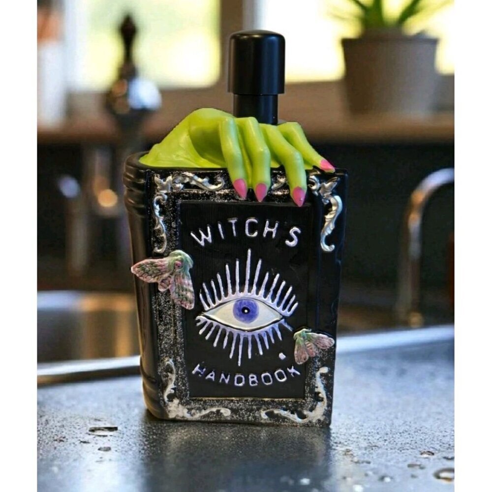 New Witchs Handbook Halloween Soap Dispenser Spooky Cute Decor Decoration